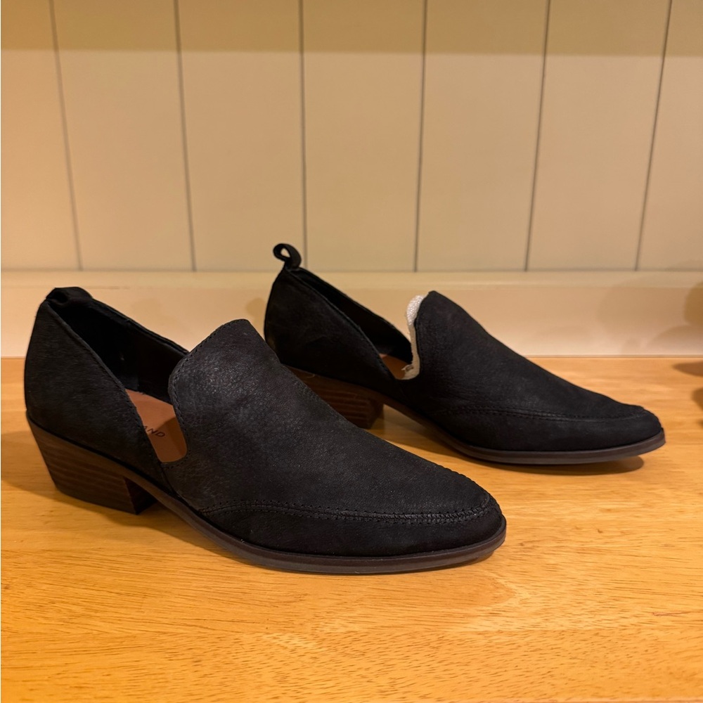 Women’s Black Suede Slip-On “shooties” Loafers